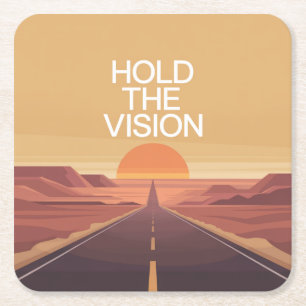 Hold The Vision Square Paper Coaster