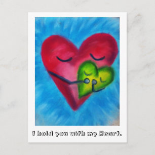 Hold with heart postcard