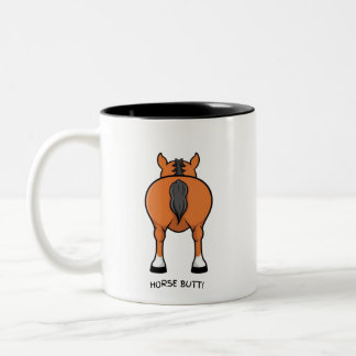 Hold Your Horses… Until Coffee! 🐴☕😂 Two-Tone Coffee Mug