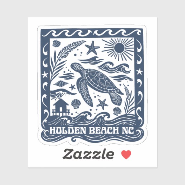 Holden Beach NC Sea Turtle Art (Sheet)