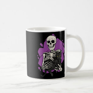 Holding A Black Cat Lazy Halloween Costume Skull Coffee Mug