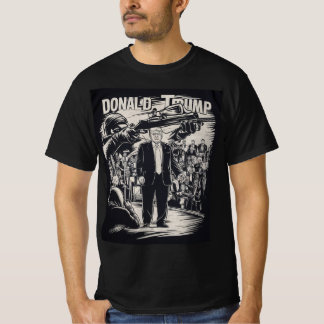holding a gun aimed at Donald Trump. T-Shirt