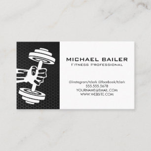 Holding Dumbbell Weight   Fitness Lifting Business Card