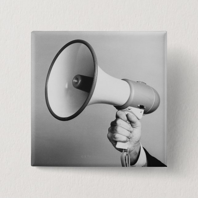 Holding Hand 2 Inch Square Button (Front)