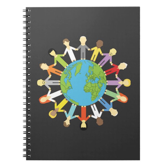 Holding Hands Around Earth Notebook (Front)