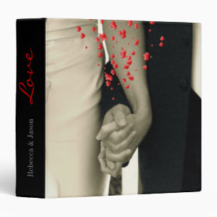 holding hands Balack and white wedding Binder