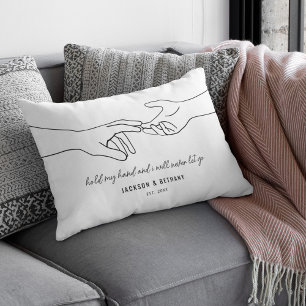 Holding Hands Couple Quote Accent Pillow