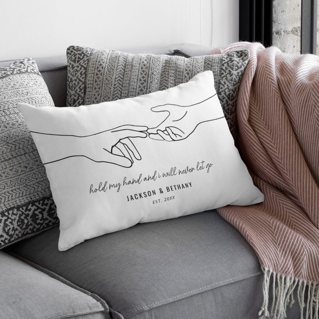 Holding Hands Couple Quote Accent Pillow (Creator Uploaded)