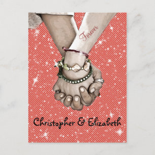 Holding Hands Lovers Personalized Postcard