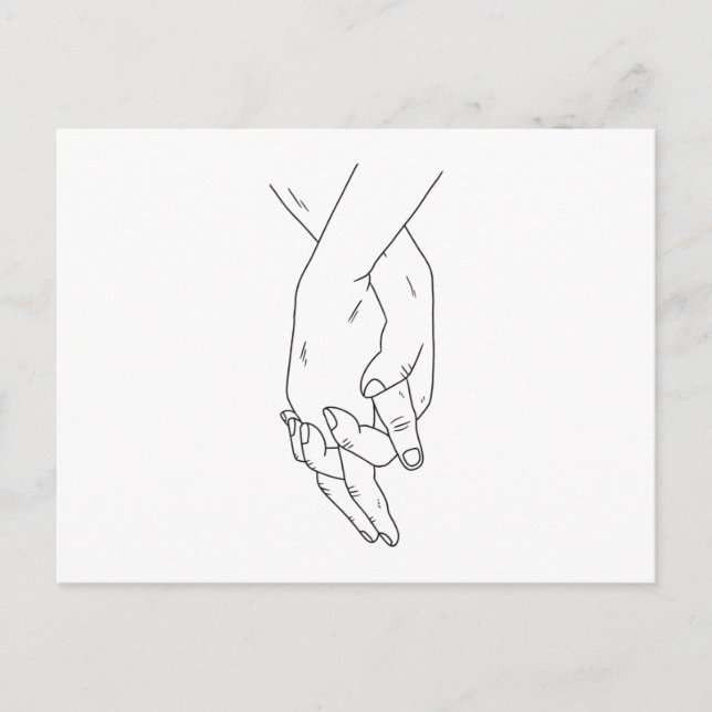 Holding Hands Stroke Postcard (Front)