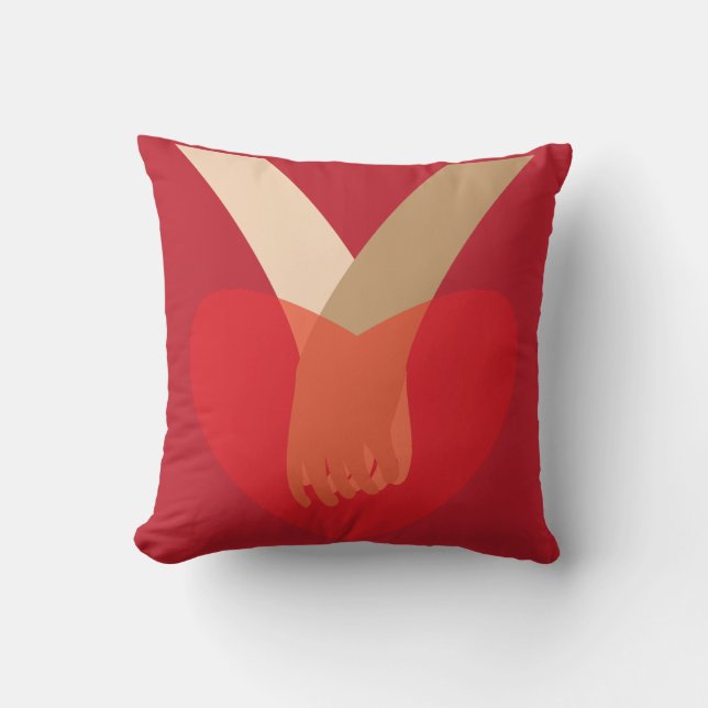 Holding Hands Throw Pillow (Front)