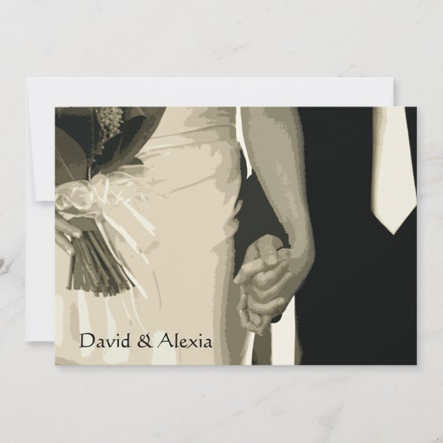 Holding Hands Wedding Rehearsal Dinner Invitation (Front)