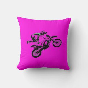 Holding On - Freestyle Motocross Stunt Throw Pillow