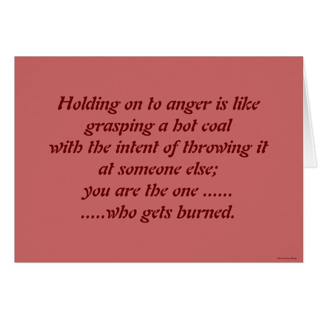 Holding On To Anger Card (Front Horizontal)
