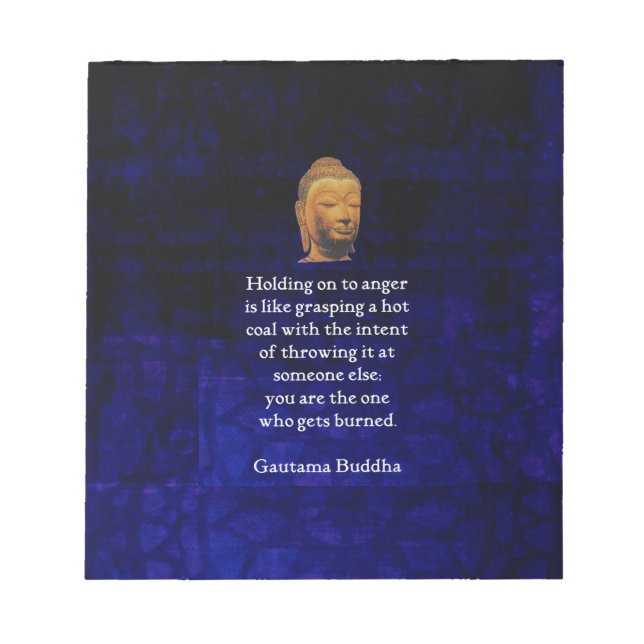 Holding On To Anger Inspirational Buddha Quote Notepad (Front)