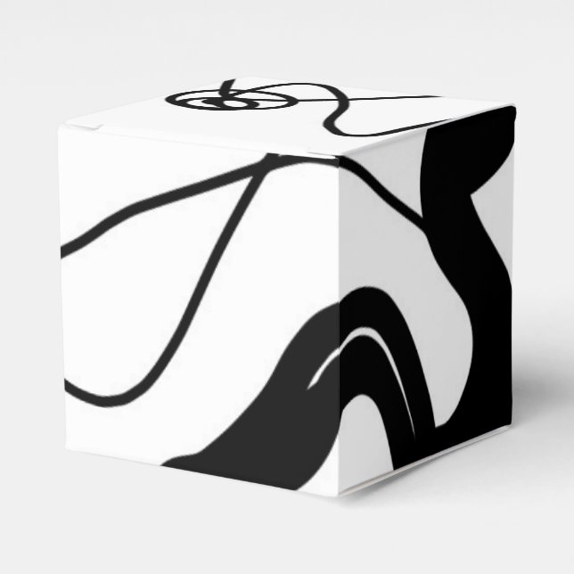 Holding Pattern: Abstract Black, White, Grey & Red Favor Box (Front Side)
