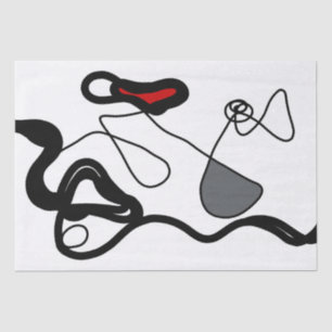 Holding Pattern: Abstract Black, White, Grey & Red Tissue Paper