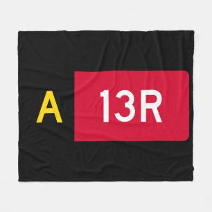 Holding Point Sign A13R Fleece Blanket