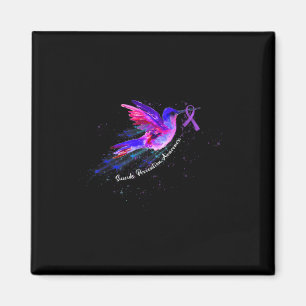 Holding Purple Ribbon Fibromyalgia Awareness 5 Magnet
