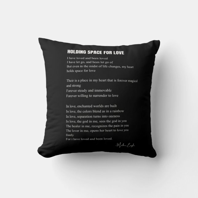 Holding space for love poem  throw pillow (Front)