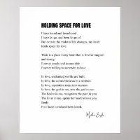 Holding Space for love poem wall art poster