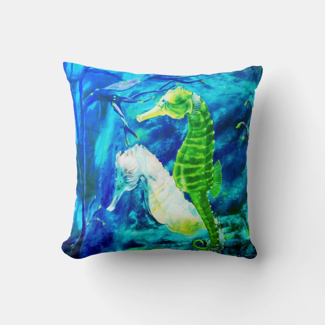 Holding Tails Throw Pillow (Front)