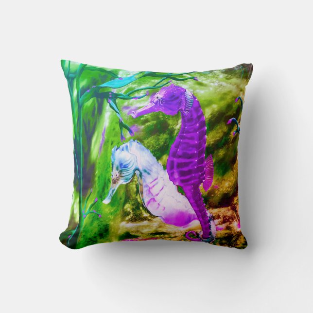 Holding Tails Throw Pillow (Front)