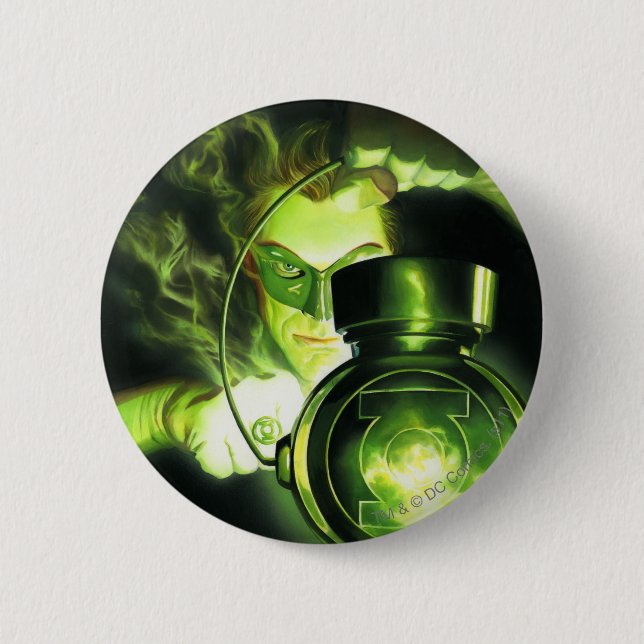 Holding the Green Lantern 2 Inch Round Button (Front)