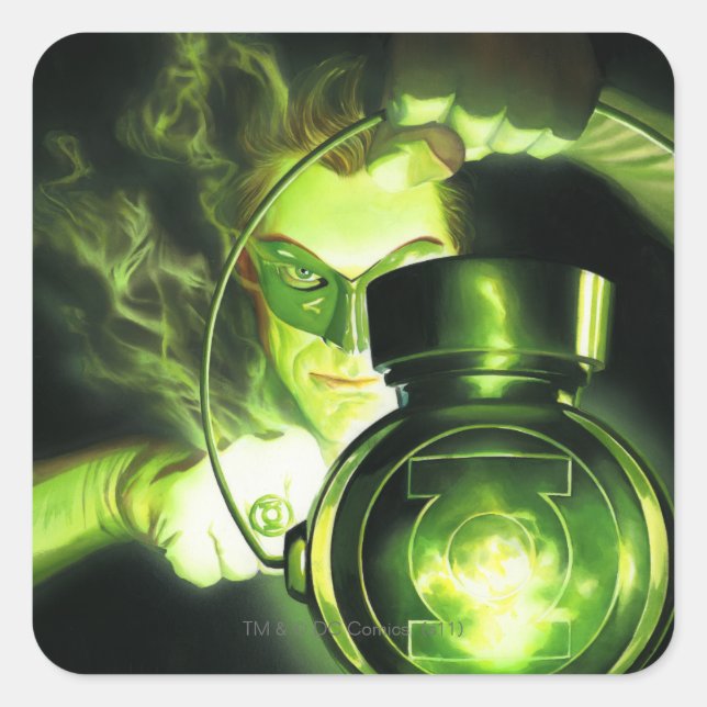 Holding the Green Lantern Square Sticker (Front)