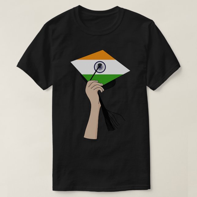 Holding the Square Academic Cap India T-Shirt (Design Front)