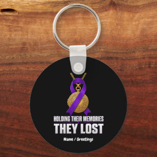 Holding Their Memories They Lost Purple Ribbon  Keychain