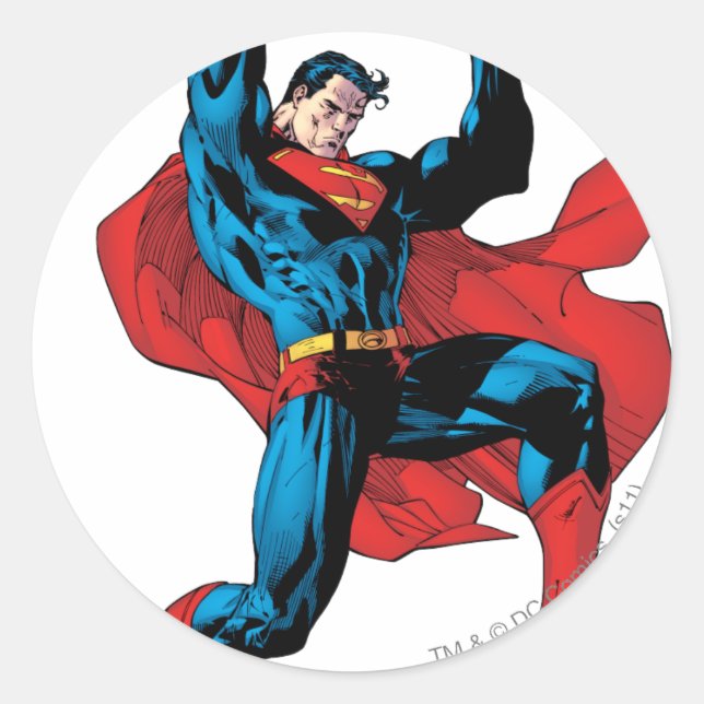 Holding up a heavy object classic round sticker (Front)