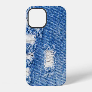 Hole, denim jeans, ripped texture iPhone 12 case