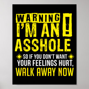 Hole Holes Warning Profanity Fun Gag Gift Poster