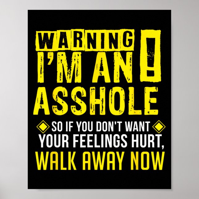Hole Holes Warning Profanity Fun Gag Gift  Poster (Front)