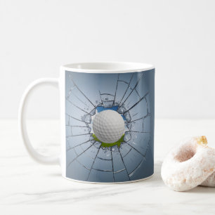 Hole In A Broken Glass Golf Ball Player Golfer Mug