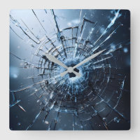 hole in glass, cracks