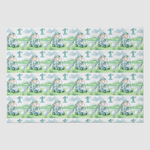 Hole in One 1st Birthday Golf Boy Watercolor Tissue Paper