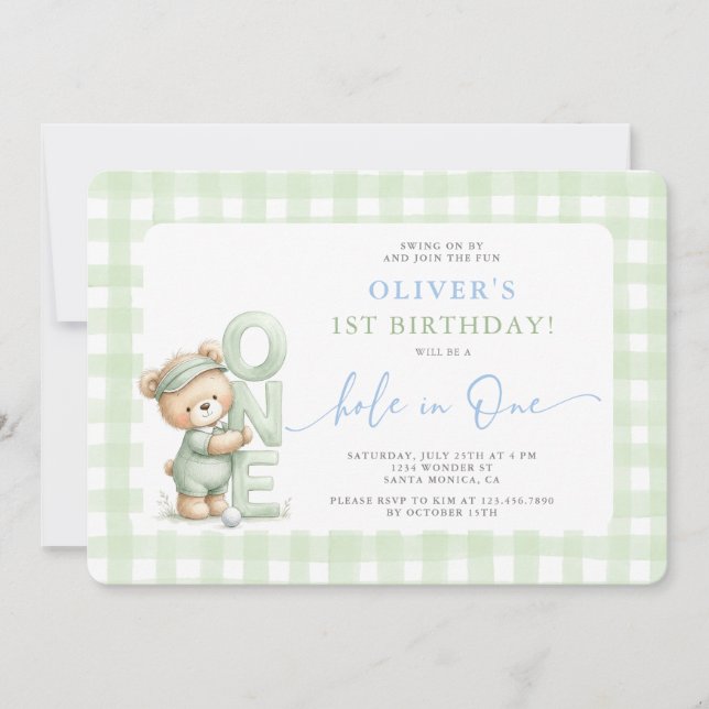 Hole In One Birthday Invitation (Front)