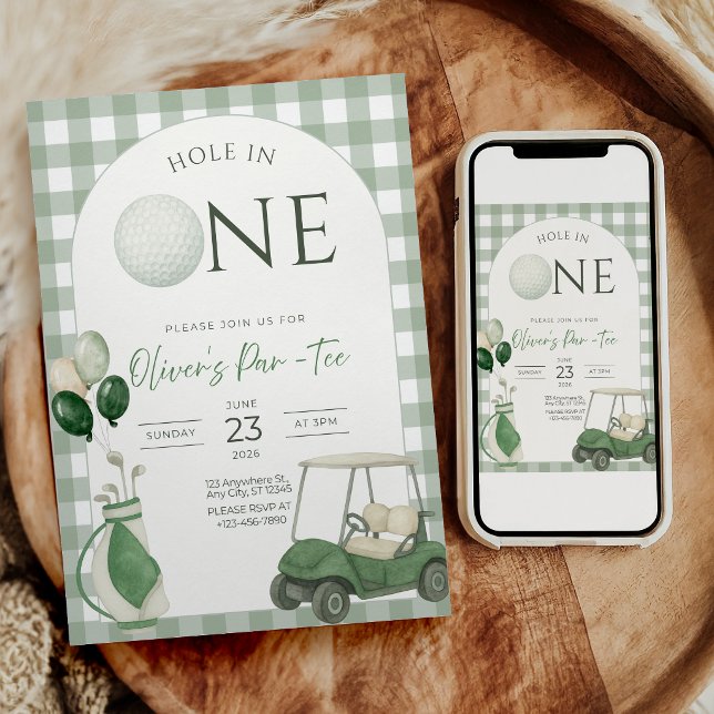 Hole in One Birthday Invitation Golf First Bday (Creator Uploaded)