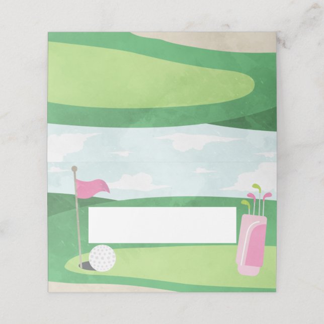 Hole in One Birthday Place Cards, Girl Golf  Place Card (Outside Unfolded)
