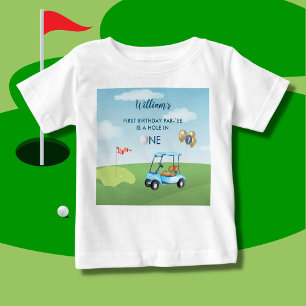Hole In One Boy Golf  Par-tee 1st Birthday  Baby T-Shirt