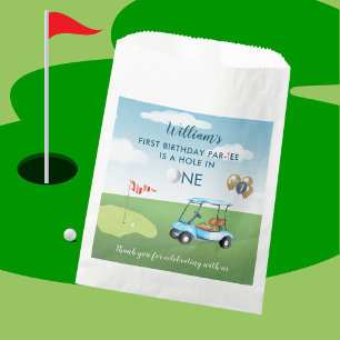 Hole In One Boy Golf Par-tee 1st Birthday Favour Bag