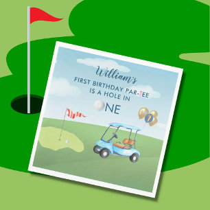 Hole In One Boy Golf Par-tee 1st Birthday  Napkin