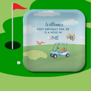 Hole In One Boy Golf  Par-tee 1st Birthday  Paper Plate