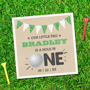 Hole In One Boys Golf 1st Birthday Par-tee Napkin
