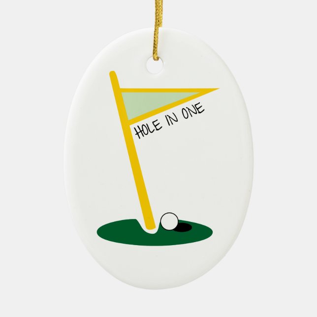Hole In One Ceramic Ornament (Front)