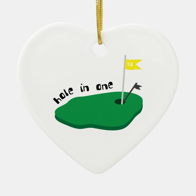 Hole In One Ceramic Ornament (Front)