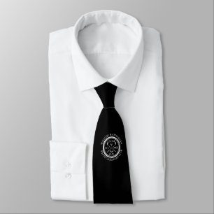 Hole in One Classic Black and White Golf Tie