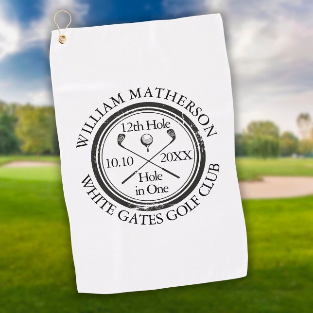 Hole in One Classic Personalised Golf Towel (Creator Uploaded)
